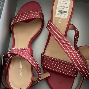 Via Spiga pink studded sandals